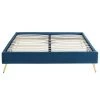 Homifab Lits Lit Double Avec Sommier 140x190cm En Velours Bleu Canard 1 Homifab Lits Lit Double Avec Sommier 140x190cm En Velours Bleu Canard -Sommiers Soldes lit double avec sommier 140x190cm en velours bleu canard