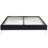 Homifab Lits Lit Double Avec Sommier 140x190cm En Velours Noir