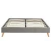 Homifab Lits Lit Double Avec Sommier 160x200cm En Tissu Gris Clair -Sommiers Soldes lit double avec sommier 160x200cm en tissu gris clair