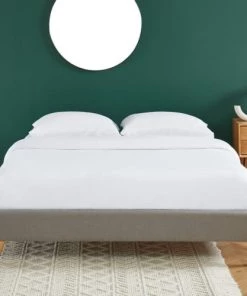 Homifab Lits Lit Double Avec Sommier 160x200cm En Tissu Gris Clair -Sommiers Soldes lit double avec sommier 160x200cm en tissu gris clair 2