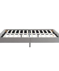 Homifab Lits Lit Double Avec Sommier 160x200cm En Tissu Gris Clair -Sommiers Soldes lit double avec sommier 160x200cm en tissu gris clair 4