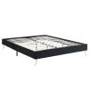 Homifab Lits Lit Double Avec Sommier 160x200cm En Velours Noir