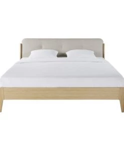 Maisons Du Monde Lits Lit Double Beige, Couchage 180x200