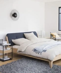 Maisons Du Monde Lits Lit Double Bleu, Couchage 140x190 -Sommiers Soldes lit double bleu couchage 140x190 1000 2 16 199276 4