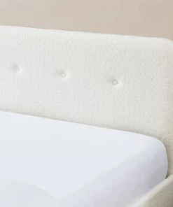 Baita Lits Lit Double Bouclette Blanche Sommier 140x190cm Inclus -Sommiers Soldes lit double bouclette blanche sommier 140x190cm inclus 5