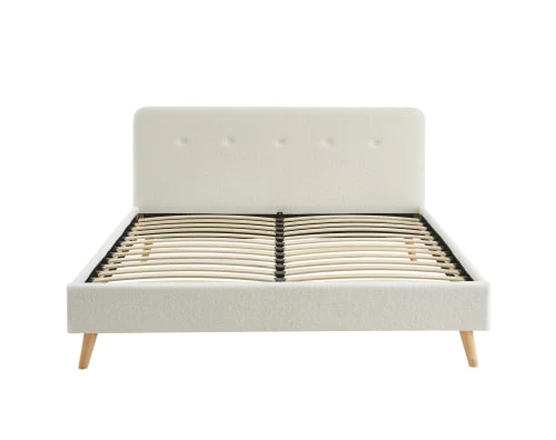 Baita Lits Lit Double Bouclette Blanche Sommier 160x200cm Inclus 3 Baita Lits Lit Double Bouclette Blanche Sommier 160x200cm Inclus