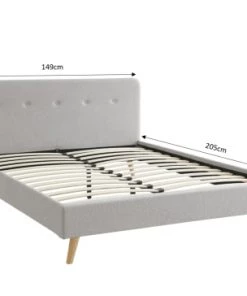 Baita Lits Lit Double Bouclette Grise Sommier 140x190cm Inclus -Sommiers Soldes lit double bouclette grise sommier 140x190cm inclus 3