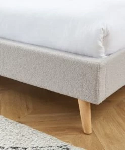 Baita Lits Lit Double Bouclette Grise Sommier 140x190cm Inclus -Sommiers Soldes lit double bouclette grise sommier 140x190cm inclus 5