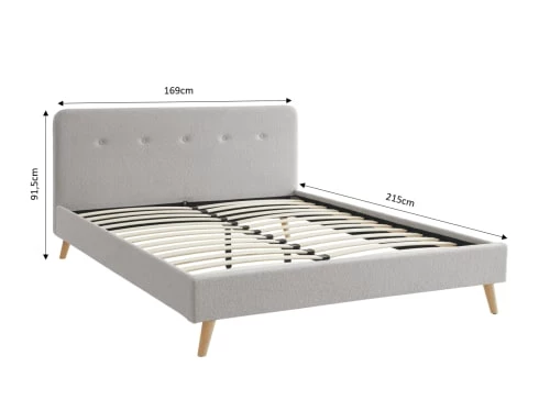 Baita Lits Lit Double Bouclette Grise Sommier 160x200cm Inclus 6 Baita Lits Lit Double Bouclette Grise Sommier 160x200cm Inclus – Image 4