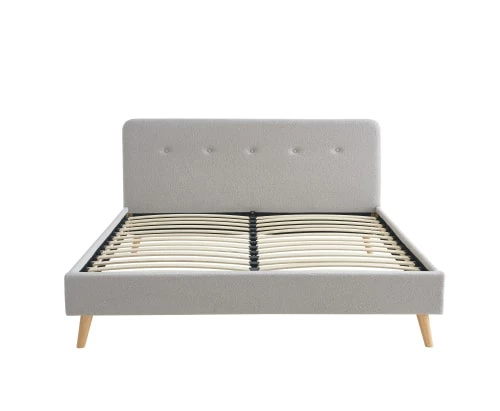Baita Lits Lit Double Bouclette Grise Sommier 160x200cm Inclus 3 Baita Lits Lit Double Bouclette Grise Sommier 160x200cm Inclus