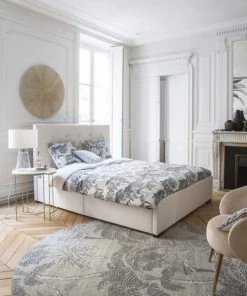 Maisons Du Monde Lits Lit Double Capitonné Ivoire Avec Rangements, Couchage 160x200 -Sommiers Soldes lit double capitonne ivoire avec rangements couchage 160x200 1000 8 21 199486 5