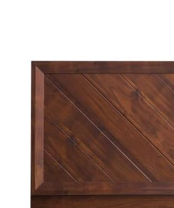 Beliani Lits Lit Double En Bois D'ingénierie Bois Foncé 140x200 -Sommiers Soldes lit double en bois d ingenierie bois fonce 140x200 5