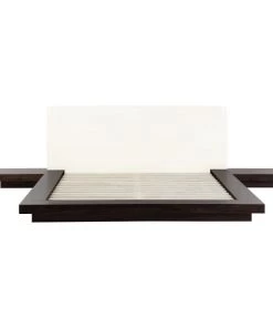 Beliani Lits Lit Double En Bois D'ingénierie Bois Foncé 160x200 -Sommiers Soldes lit double en bois d ingenierie bois fonce 160x200 5