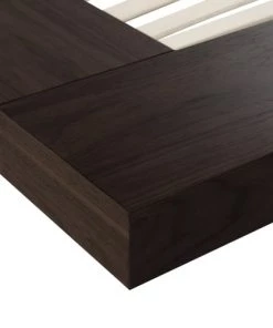 Beliani Lits Lit Double En Bois D'ingénierie Bois Foncé 160x200 -Sommiers Soldes lit double en bois d ingenierie bois fonce 160x200 6