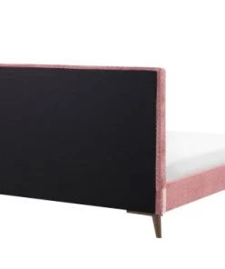 Beliani Lits Lit Double En Velours Rose 180x200 -Sommiers Soldes lit double en velours rose 180x200 5