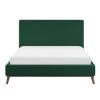 Beliani Lits Lit Double En Velours Vert 160x200