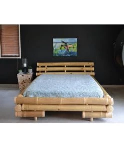 HYDILE Lits Lit En Bambou 140*190 -Sommiers Soldes lit en bambou 140 190 2