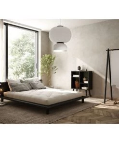 Karup Design Lits Lit En Bois Avec Lampes De Chevets 160x200cm Noir -Sommiers Soldes lit en bois avec lampes de chevets 160x200cm noir 2