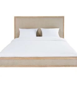 Maisons Du Monde Lits Et Linge De Lit Lit En Manguier Blanchi Et Lin 160x200