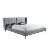 Angel Cerda Lits Lit En Tissu Gris/bleu Effet Matelassé 180x200, Sommier Inclus