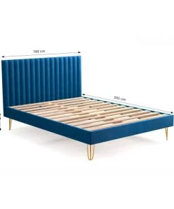 Homifab Lits Lit En Velours Bleu Nuit 140x190 Avec Sommier Et Tête De Lit 10 Homifab Lits Lit En Velours Bleu Nuit 140x190 Avec Sommier Et Tête De Lit -Sommiers Soldes lit en velours bleu nuit 140x190 avec sommier et tete de lit 3