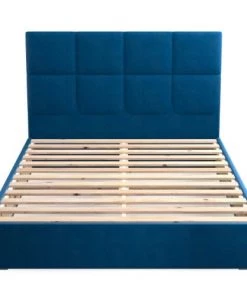 Homifab Lits Lit En Velours Bleu Nuit 160x200 Avec Sommier Et Tête De Lit Carrée 9 Homifab Lits Lit En Velours Bleu Nuit 160x200 Avec Sommier Et Tête De Lit Carrée -Sommiers Soldes lit en velours bleu nuit 160x200 avec sommier et tete de lit carree 2