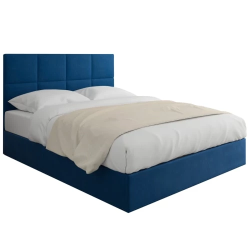 Homifab Lits Lit En Velours Bleu Nuit 160x200 Avec Sommier Et Tête De Lit Carrée 3 Homifab Lits Lit En Velours Bleu Nuit 160x200 Avec Sommier Et Tête De Lit Carrée