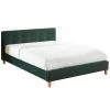 Homifab Lits Lit En Velours Vert 140x190 Avec Sommier à Lattes Et Tête De Lit -Sommiers Soldes lit en velours vert 140x190 avec sommier a lattes et tete de lit