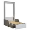 Calicosy Lits Lit Escamotable Blanc Et Sofa Avec Accoudoirs 1 Place - 90X200 -Sommiers Soldes lit escamotable blanc et sofa avec accoudoirs 1 place 90x200 1