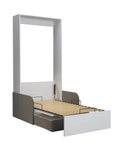 Calicosy Lits Lit Escamotable Blanc Et Sofa Avec Accoudoirs 1 Place - 90X200