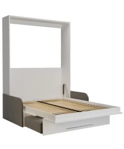 Calicosy Lits Lit Escamotable Blanc Et Sofa Avec Accoudoirs - 140X200