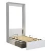 Calicosy Lits Lit Escamotable Blanc Et Sofa Sans Accoudoirs - 1 Place - 90X200 -Sommiers Soldes lit escamotable blanc et sofa sans accoudoirs 1 place 90x200 1