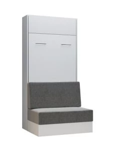 Calicosy Lits Lit Escamotable Blanc Et Sofa Sans Accoudoirs - 1 Place - 90X200 -Sommiers Soldes lit escamotable blanc et sofa sans accoudoirs 1 place 90x200 3