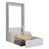 Calicosy Lits Lit Escamotable Et Sofa Avec Accoudoirs Blanc - 1 Place - 90X200 -Sommiers Soldes lit escamotable et sofa avec accoudoirs blanc 1 place 90x200 1