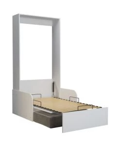 Calicosy Lits Lit Escamotable Et Sofa Avec Accoudoirs Blanc - 1 Place - 90X200