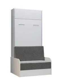 Calicosy Lits Lit Escamotable Et Sofa Avec Accoudoirs Blanc - 1 Place - 90X200 -Sommiers Soldes lit escamotable et sofa avec accoudoirs blanc 1 place 90x200 3