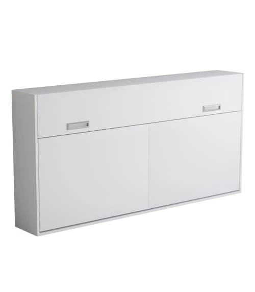 Calicosy Lits Lit Escamotable Horizontal 1 Place Avec Pied - 90 X 200 Cm - Blanc 5 Calicosy Lits Lit Escamotable Horizontal 1 Place Avec Pied - 90 X 200 Cm - Blanc – Image 3