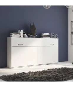 Calicosy Lits Lit Escamotable Horizontal 1 Place Avec Pied - 90 X 200 Cm - Blanc 9 Calicosy Lits Lit Escamotable Horizontal 1 Place Avec Pied - 90 X 200 Cm - Blanc -Sommiers Soldes lit escamotable horizontal 1 place avec pied 90 x 200 cm blanc 4