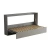 Calicosy Lits Lit Escamotable Horizontal 1 Place Avec Pied - 90 X 200 Cm - Gris -Sommiers Soldes lit escamotable horizontal 1 place avec pied 90 x 200 cm gris 1