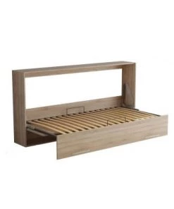 Calicosy Lits Lit Escamotable Horizontal 1 Place Avec Pied - 90 X 200 Cm - Gris -Sommiers Soldes lit escamotable horizontal 1 place avec pied 90 x 200 cm marron 5