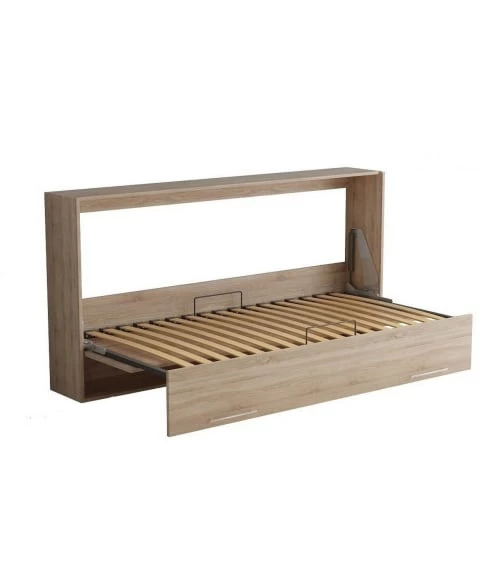 Calicosy Lits Lit Escamotable Horizontal 1 Place Avec Pied - 90 X 200 Cm - Marron 3 Calicosy Lits Lit Escamotable Horizontal 1 Place Avec Pied - 90 X 200 Cm - Marron