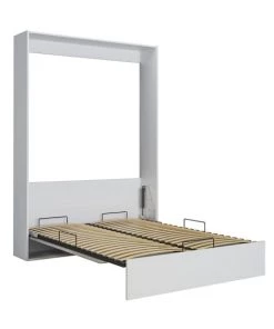 Calicosy Lits Lit Escamotable Vertical 1-2 Places - 140 X 200 Cm - Blanc