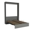 Calicosy Lits Lit Escamotable Vertical 1-2 Places - 140 X 200 Cm - Gris