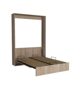 Calicosy Lits Lit Escamotable Vertical 1-2 Places - 140 X 200 Cm - Blanc -Sommiers Soldes lit escamotable vertical 1 2 places 140 x 200 cm marron 5