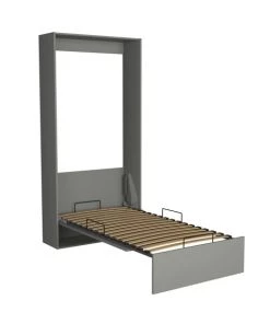 Calicosy Lits Lit Escamotable Vertical 1 Place - 90 X 200 Cm - Gris