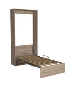 Calicosy Lits Lit Escamotable Vertical 1 Place - 90 X 200 Cm - Blanc -Sommiers Soldes lit escamotable vertical 1 place 90 x 200 cm marron