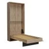 Calicosy Lits Lit Escamotable Vertical 1 Place 90X200 - Décor Chêne Et Noir -Sommiers Soldes lit escamotable vertical 1 place 90x200 decor chene et noir