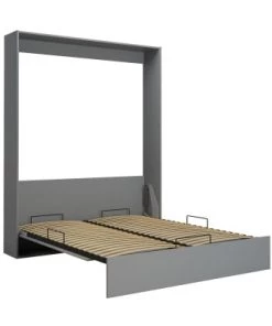 Calicosy Lits Lit Escamotable Vertical 1 Place Avec Pied - 160x200 Cm - Gris -Sommiers Soldes lit escamotable vertical 1 place avec pied 160x200 cm gris 4