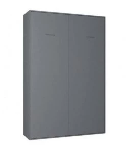 Calicosy Lits Lit Escamotable Vertical 2 Places Avec Pied - 140x200 Cm - Gris -Sommiers Soldes lit escamotable vertical 2 places avec pied 140x200 cm gris 3