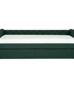 Beliani Lits Lit Gigogne En Tissu Vert Foncé 80 X 200 Cm -Sommiers Soldes lit gigogne en tissu vert fonce 80 x 200 cm 3